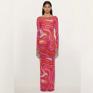 Pucci Marmo semi-sheer maxi dress